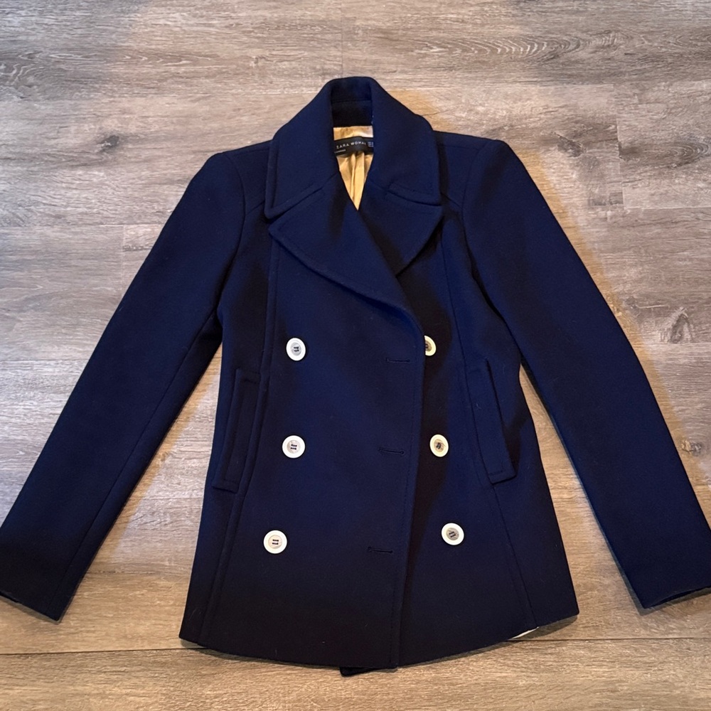 Zara Navy Blue Peacoat